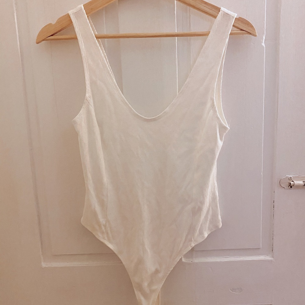 White ribbed bodysuit